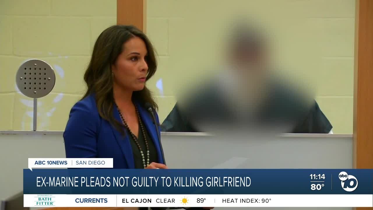 Ex-Marine pleads not guilty to killing girlfriend