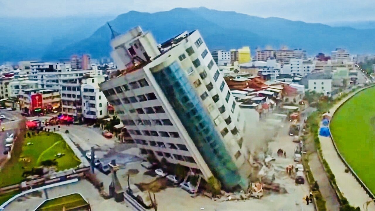 Taiwan Earthquake Leaves Tall Building Hanging In Crazy Dangerous Tilt