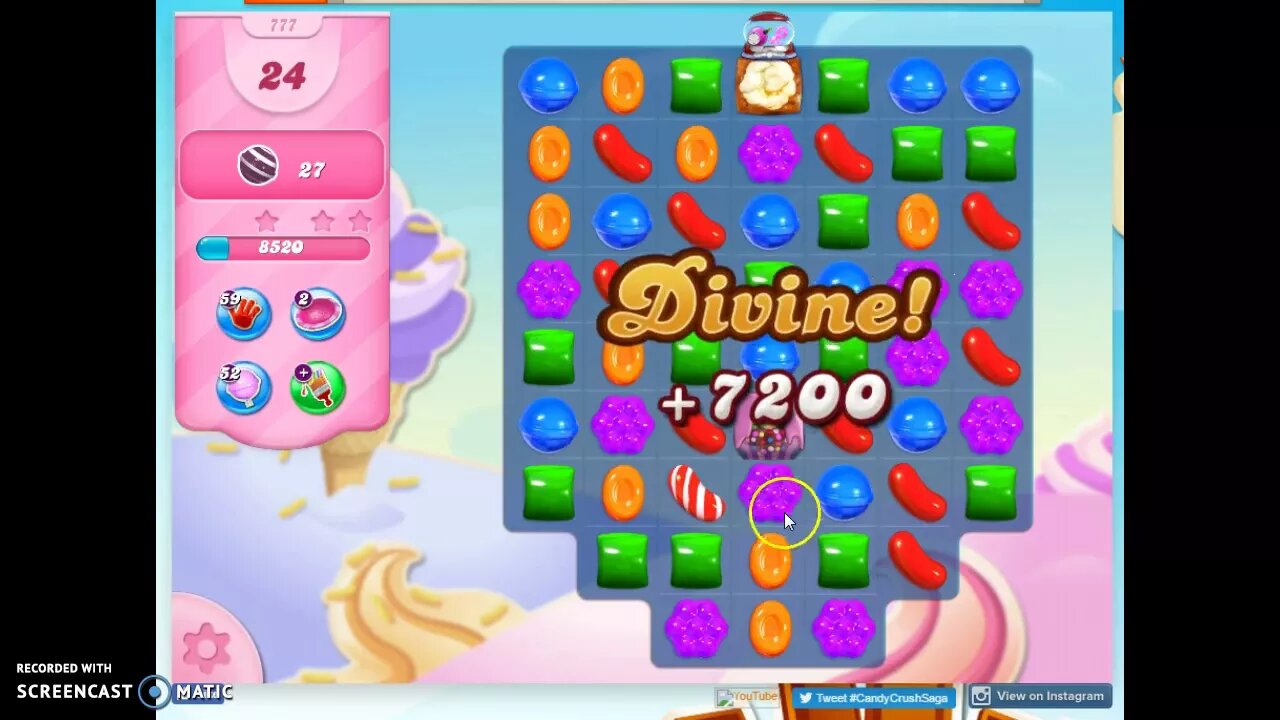 Candy Crush Level 777 Audio Talkthrough, 3 Stars 0 Boosters