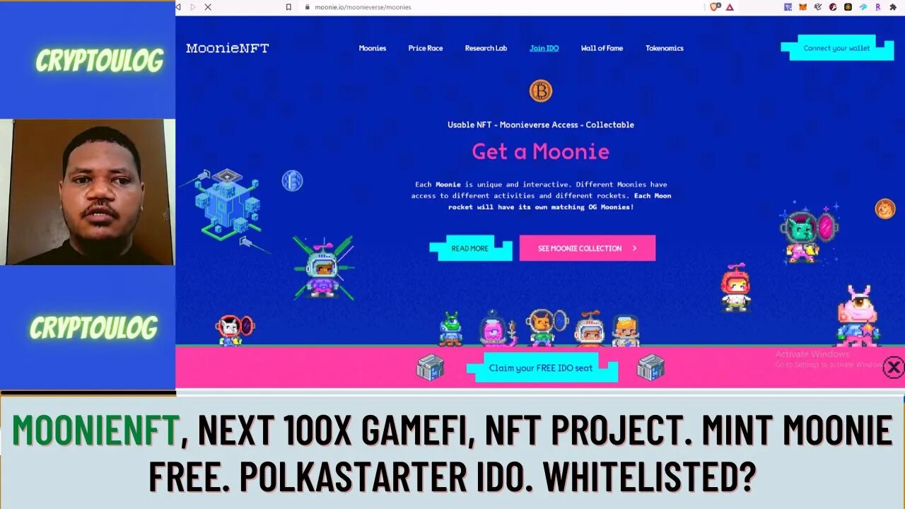 MoonieNFT, Next 100x Gamefi, DEFI, NFT Project. Mint Moonie Free. Polkastarter IDO. Whitelisted?