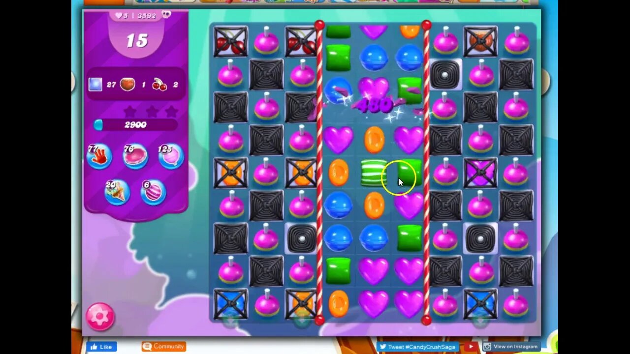 Candy Crush level 3592 Talkthrough, 18 Moves 0 Boosters