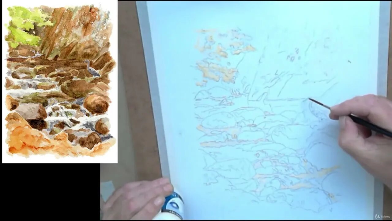 Watercolour, how I apply masking fluid to make my paintings Udemy Tutorial