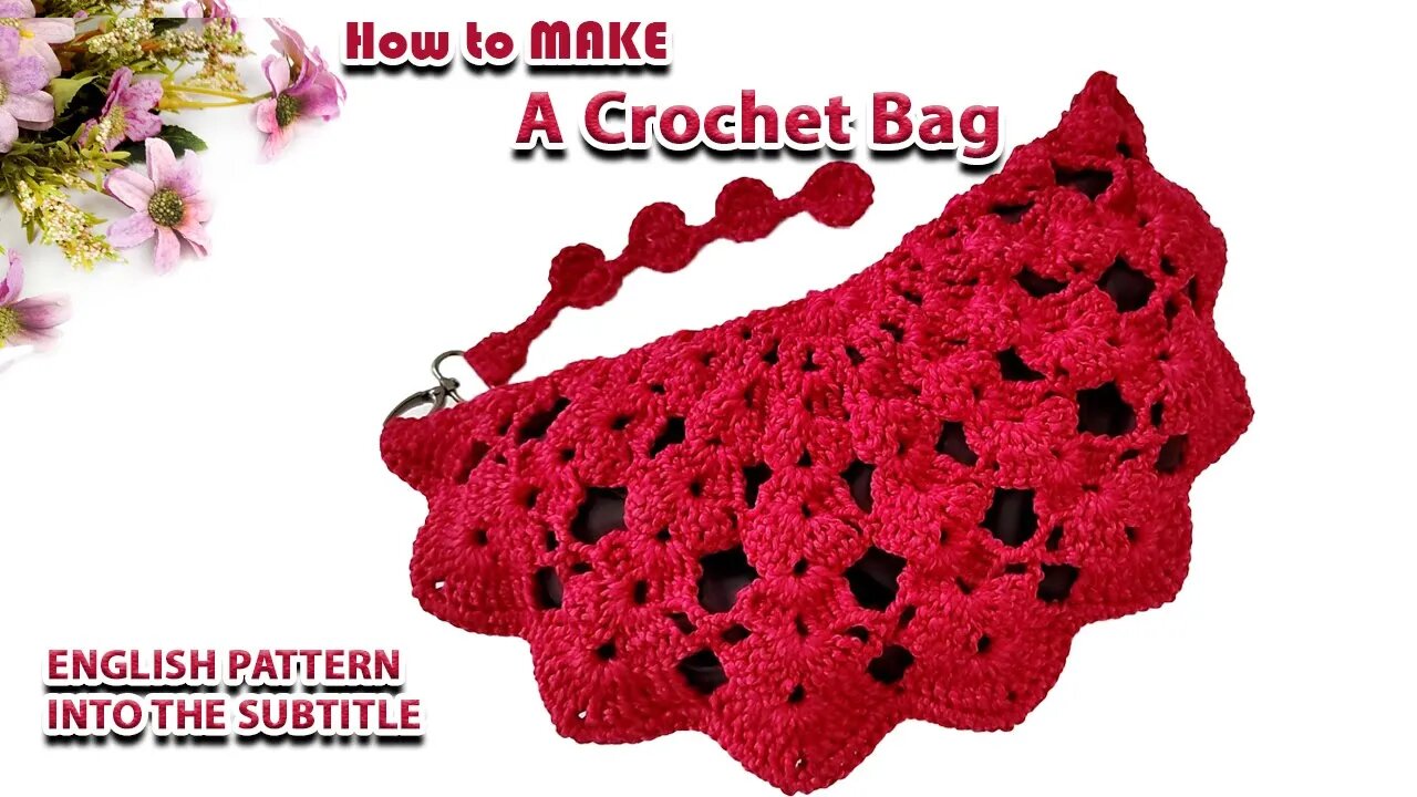 How to make a crochet half - circle bag ( right hand ).