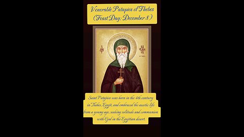 Venerable Patapios of Thebes – A Model of Asceticism