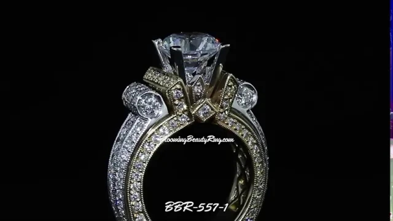 2 Tone Gold Engagement Ring BBR-557-1