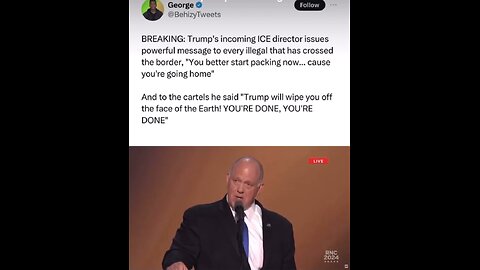 Trumps incoming ICE Director tells illegals “You better start packing now”