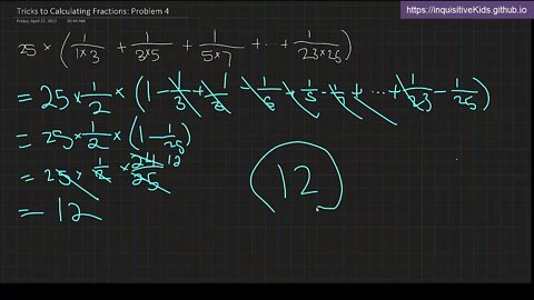 Tricks to Calculating Fractions: Problem 4