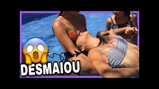 DESAFIO DA PISCINA / A LÍVIA DESMAIOU NA PISCINA - 3 irmãs demais