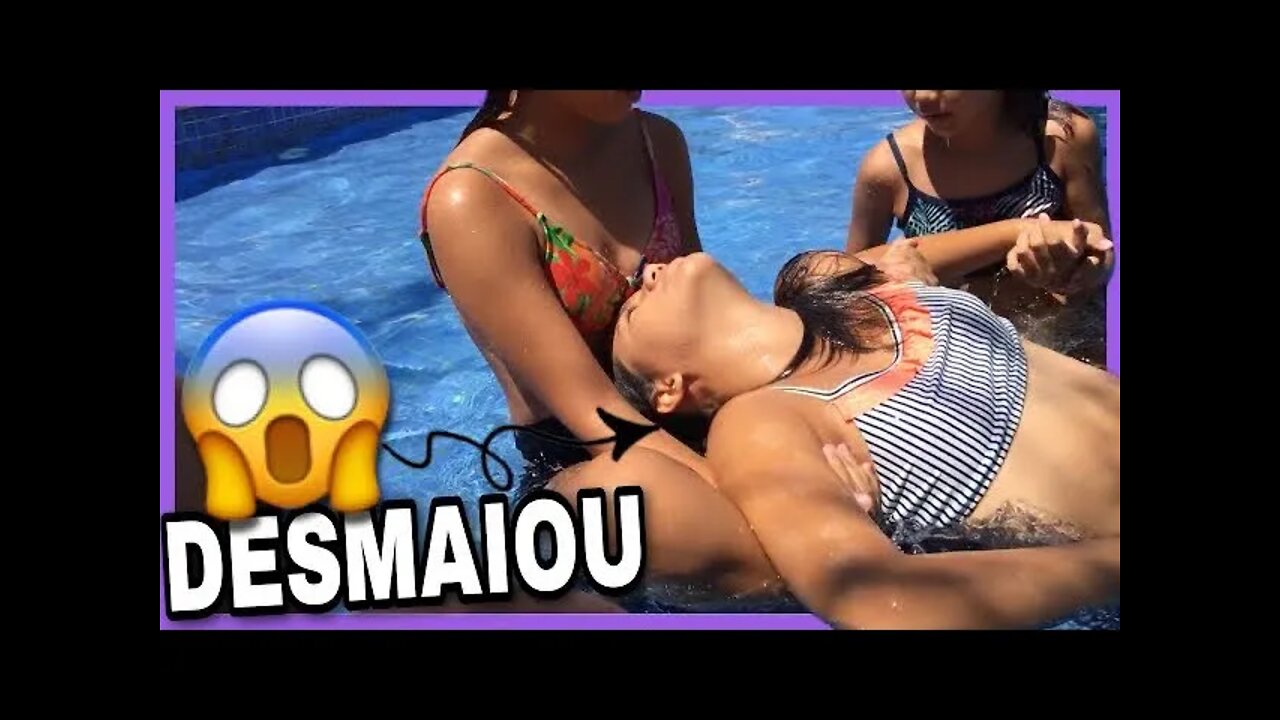 DESAFIO DA PISCINA / A LÍVIA DESMAIOU NA PISCINA - 3 irmãs demais