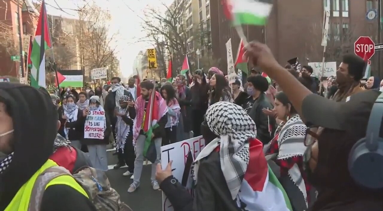 Pro-Hamas Protesters Take Over Neighborhoods Of Defense Sec & NSA