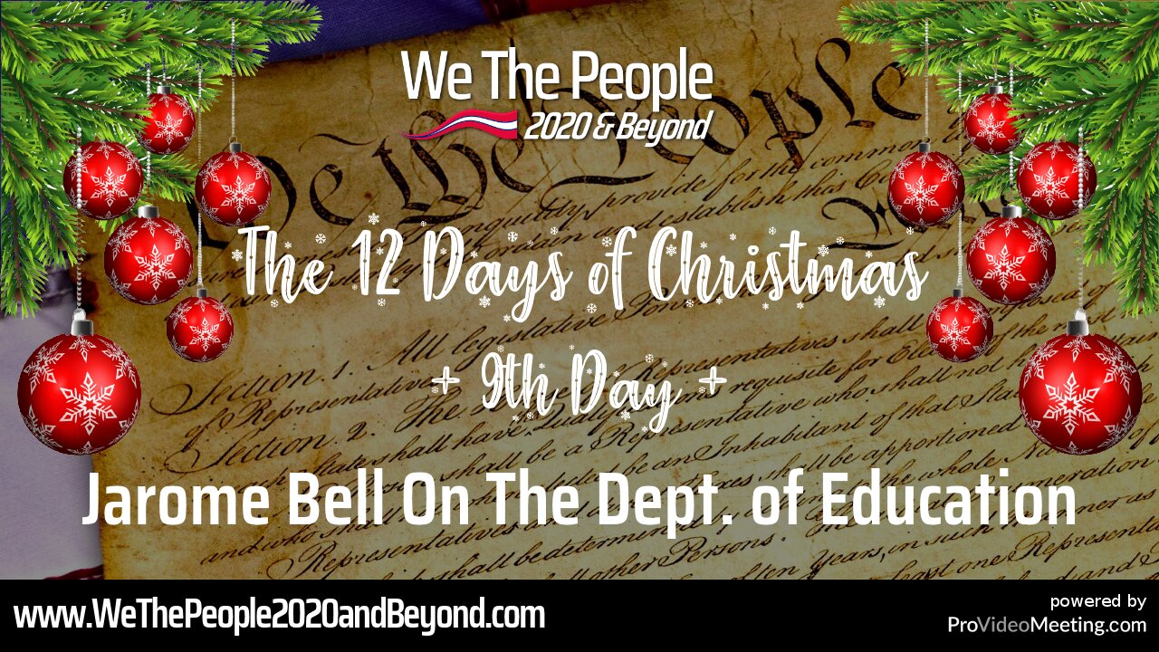 🎄 The 12 Days Of Christmas 🎄 Day 9: Jarome Bell On The Department Of Education