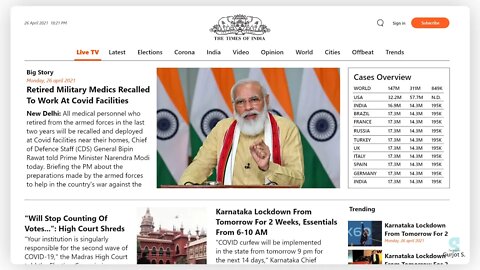 Times of India News Web Page Design in Adobe XD | #adobe_xd | Designing Guru