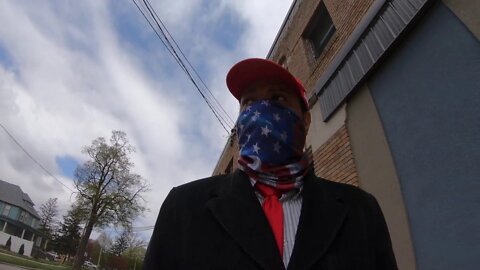 Arriving at the Karl Manke Barbershop Protest in Owosso Michigan