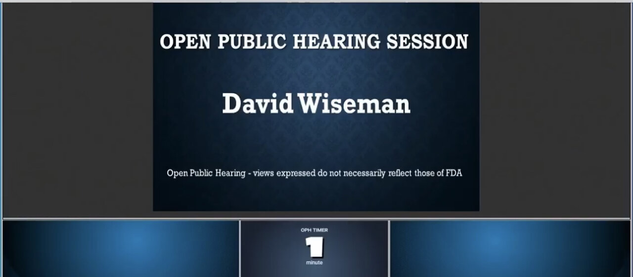 David Wiseman - FDA meeting - 4/6/2022 - public comment
