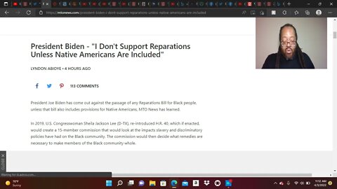 President Biden - "I Don't Support Reparations Unless Native Americans Are Included"