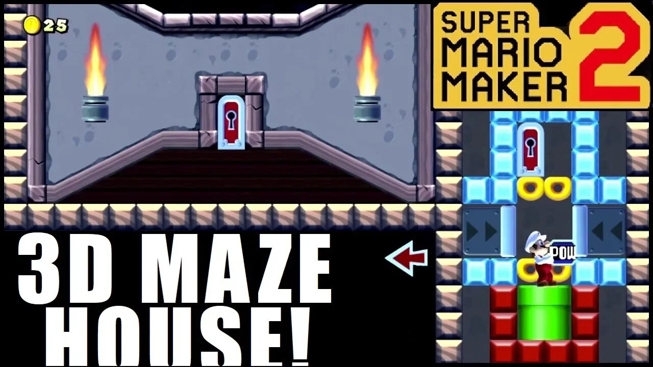 3D MAZE HOUSE in Super Mario Maker 2 | Nintendo Switch 3D MAZE HOUSE | The Basement