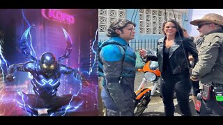 Xolo Maridueña in the Blue Beetle Suit - A NEW Photo Showcasing DC's Spiderman?