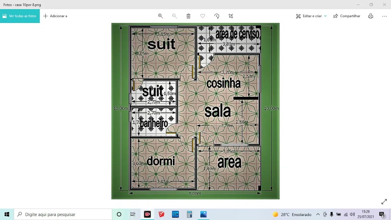 planta baixa casa 10x8