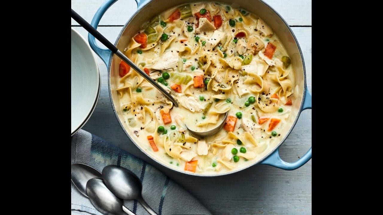 Creamy Chicken Noodle Soup with Rotisserie Chicken Recipe