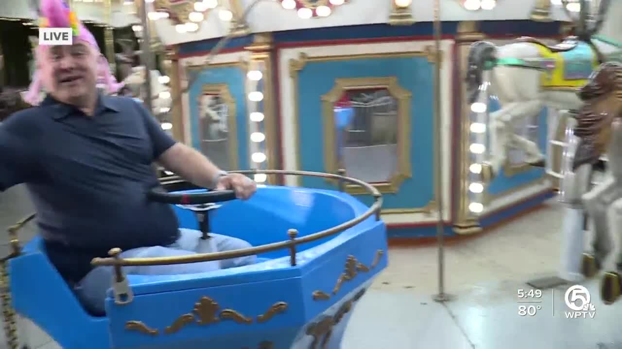 TA Walker rides tea cup at Palm Beach Zoo