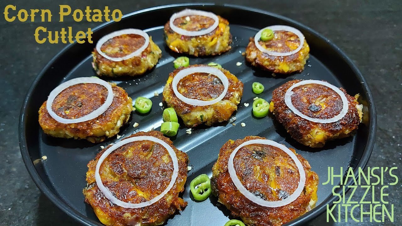 Corn Potato Cutlet 🍲 Quick, easy and tasty veggie snack 3-minute recipe video #Food