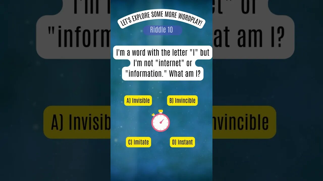 riddle 10 Let's explore some more wordplay! #brainteasers #riddle #riddles #puzzle #shorts