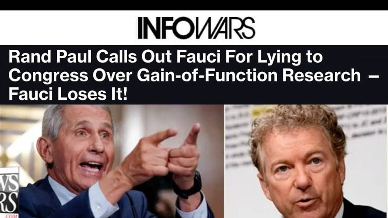 Rand Paul Calls Out Fauci For Lying to Congress Over Gain-of-Function Research — Fauci Loses It!
