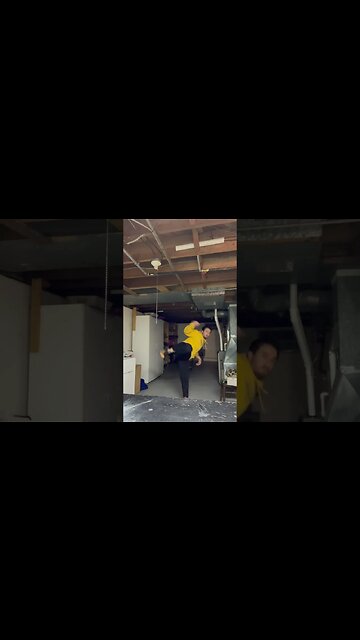 Karate Kicks in the basement