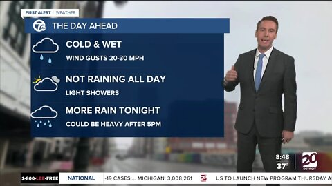 Detroit Weather: Cold and wet today with more rain expected tonight