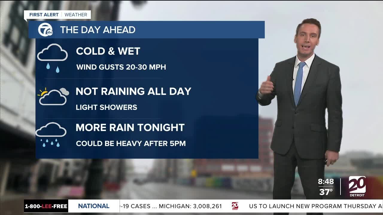 Detroit Weather: Cold and wet today with more rain expected tonight