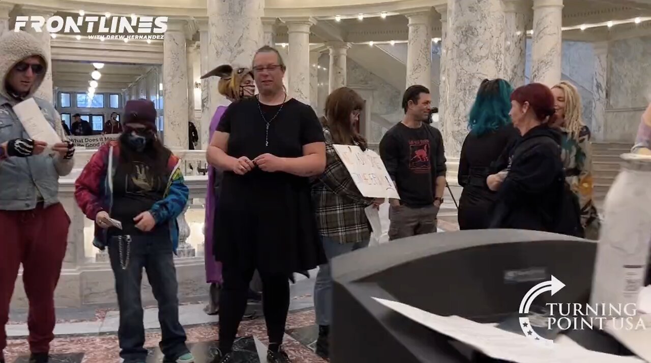 Satanic Temple Protesters Protesting Bill to Ban Sex Change Surgeries on Children