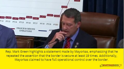 Rep. Mark Green highlights a statement made by Mayorkas, emphasizing