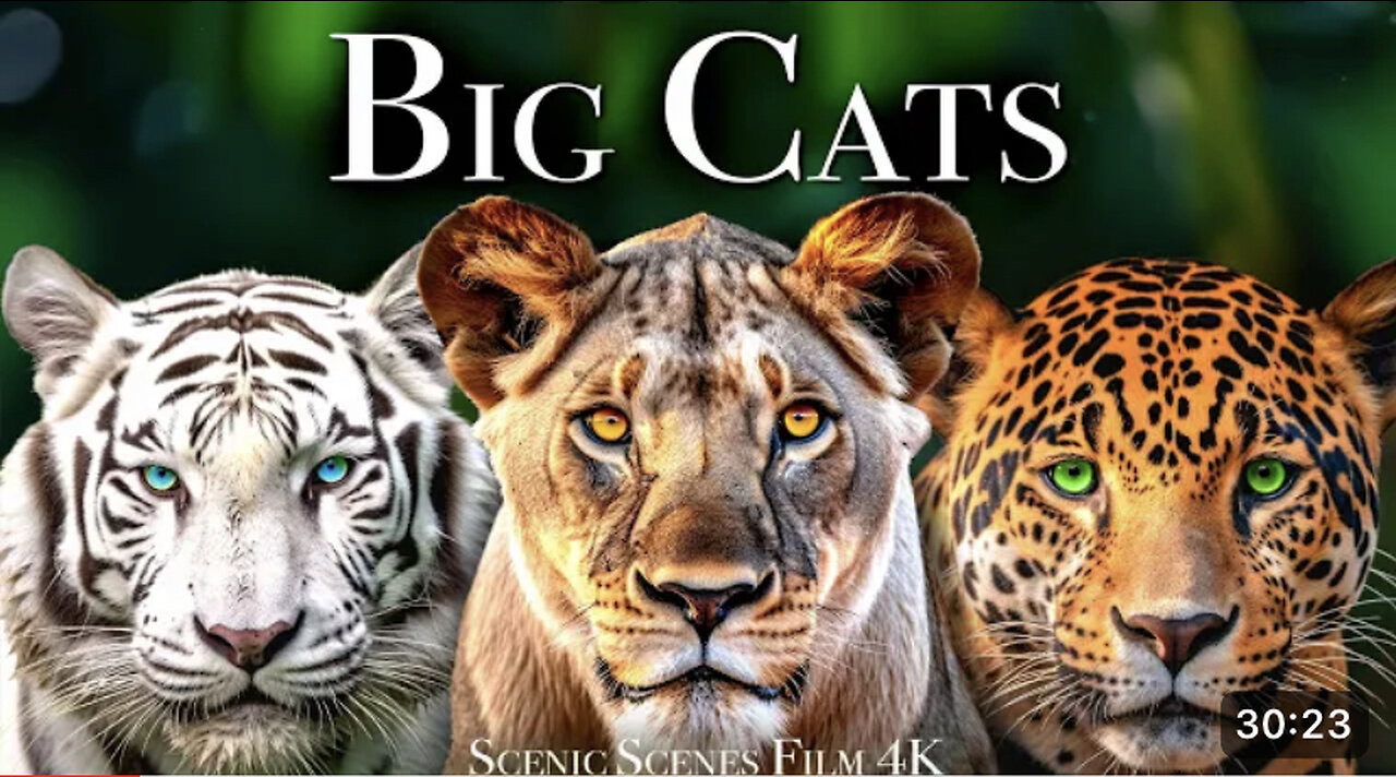 Big Cats 4K - Spectacular Scenes of Big Cats In Wild Nature Scenic Relaxation Film
