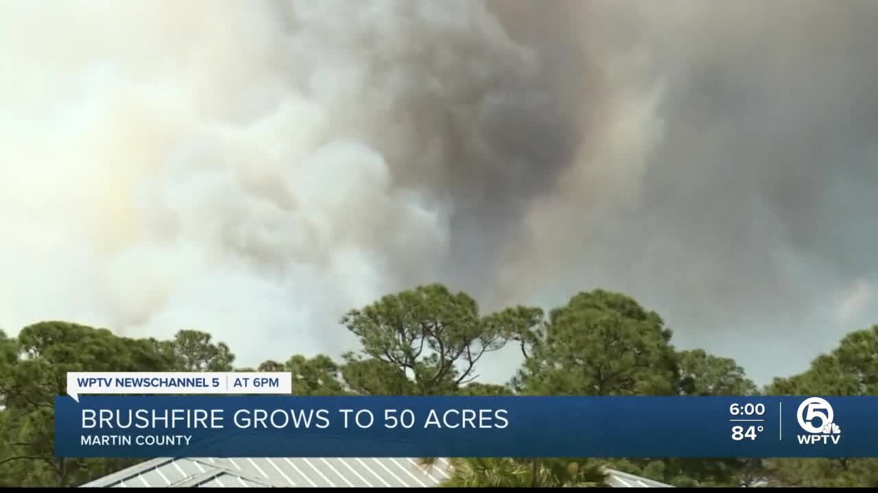 Brush fire escalates to 80 acres near South Fork High School