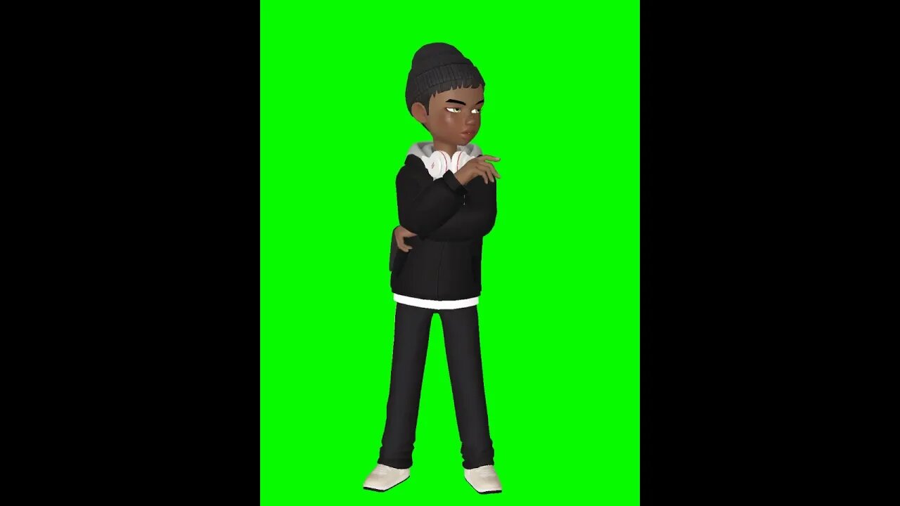 Vídeo de Animação - Avatar fazendo pose - Chroma Key - Green Screen
