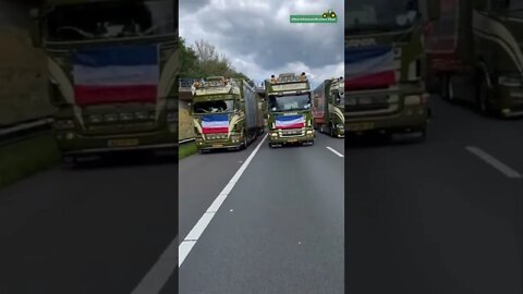 Truckers joined farmers and blocked parts of the Netherlands today in their protests