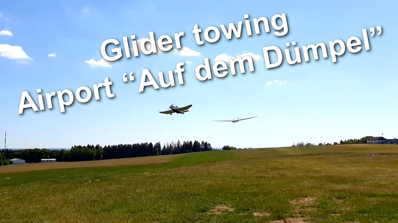 Glider towing by Robin DR400/R180 at airport “Auf dem Dümpel” (EDKF) in Germany