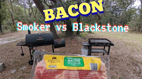 Bacon in Smoker vs Blackstone #chargriller #blackstone #bacon