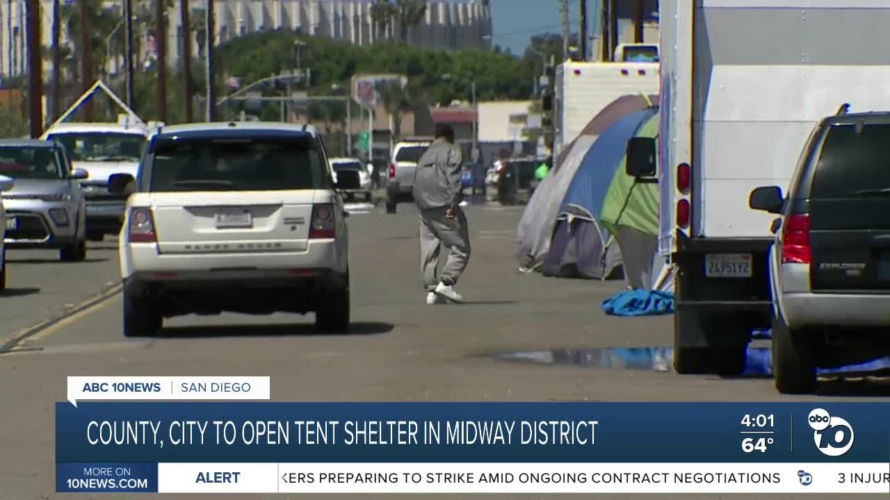 New tent shelter to open in Midway District