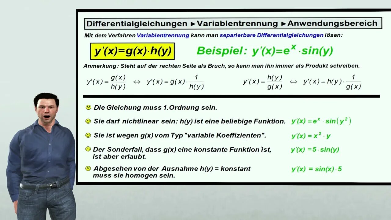 Differentialgleichungen ► Variablentrennung ► Anwendungsbereich