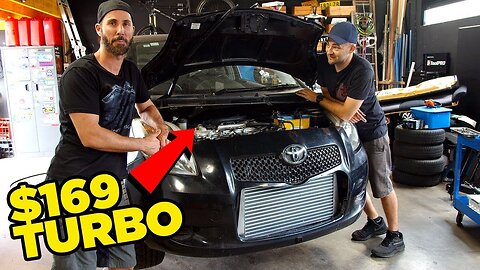 Budget Yaris Gets BOOOOOOST ⁄⁄ $169 eBay Turbo (Will it go or will it BLOW?)