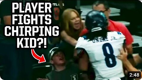 Football Player Goes After Kid In The Stands