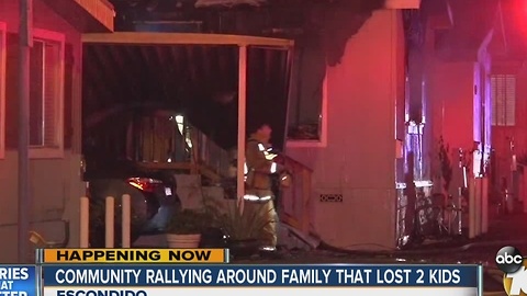 Community rallying around family that lost two kids in fire