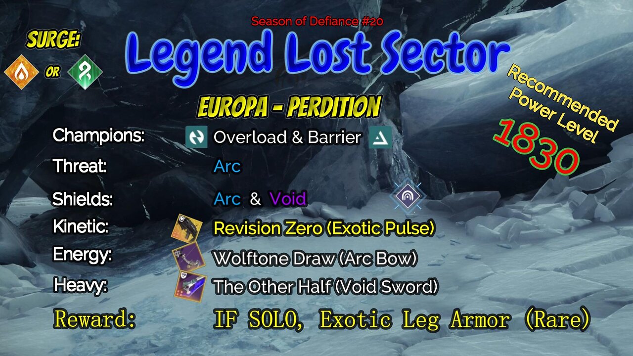 Destiny 2 Legend Lost Sector: Europa - Perdition on my Hunter 4-10-23