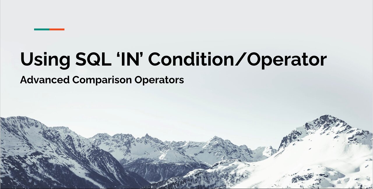 SQL IN Condition / Operator Tutorial