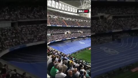 Real Madrid fans chant ‘Cristiano, Cristiano’ at the Santiago Bernabeu in the 7th minute