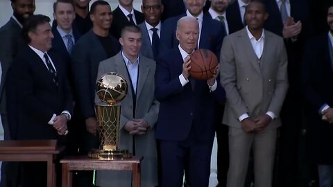 Joe Biden's funniest(?) moments meeting the Boston Celtics at the White House