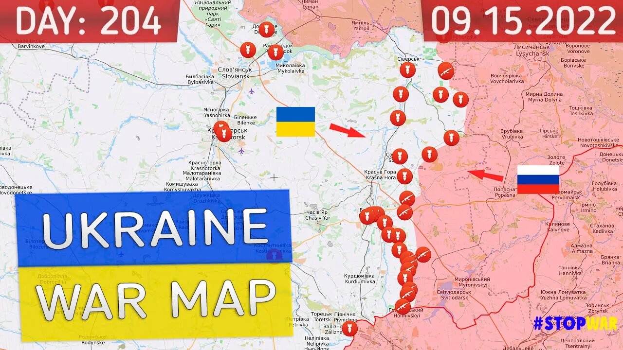 Russia and Ukraine war map 15 September 2022 - 204 day invasion | Military summary latest news today