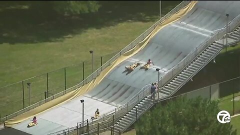 High speeds had children airborne on giant Belle Isle slide