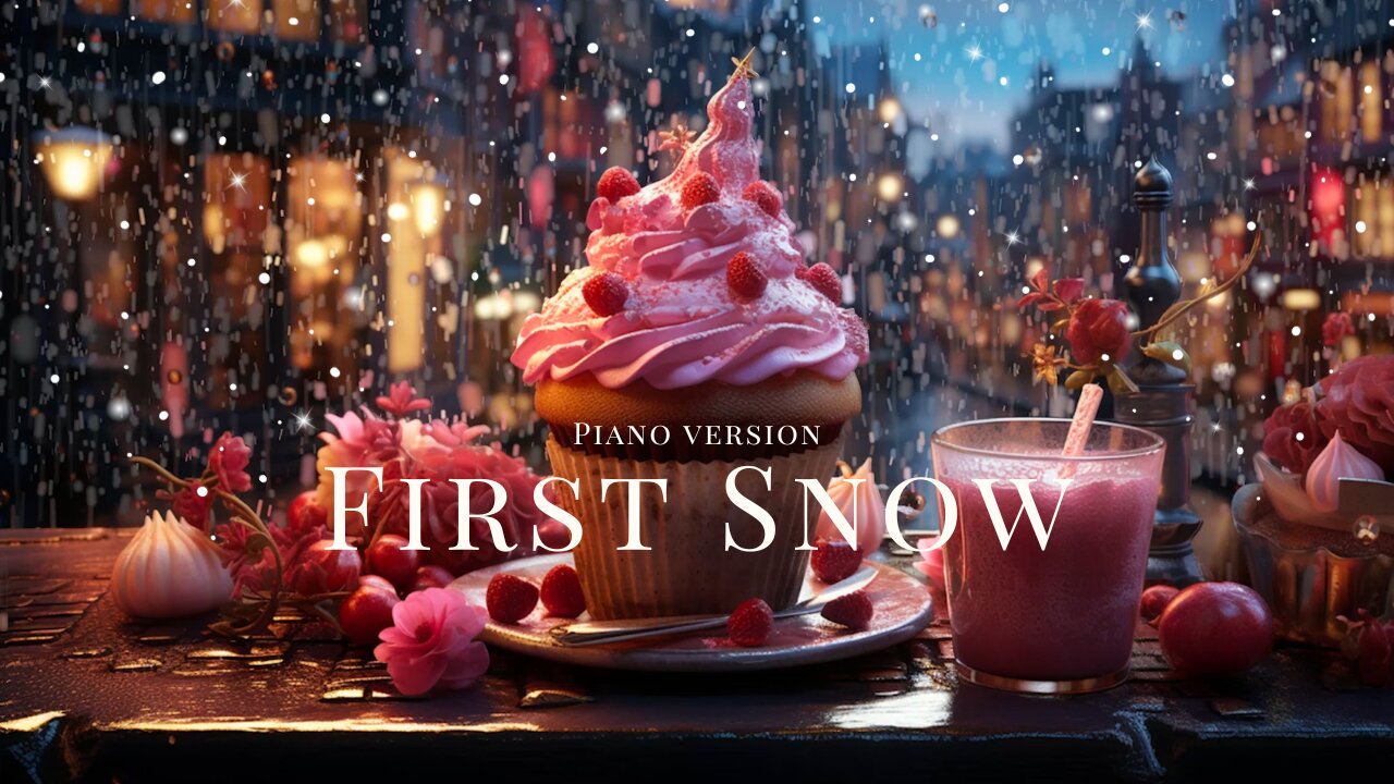 London Cozy Café ☕️ Relax, Study & Read Ambience ⌈Enchanted Piano⌋ Snowfall and Whispering Winds.